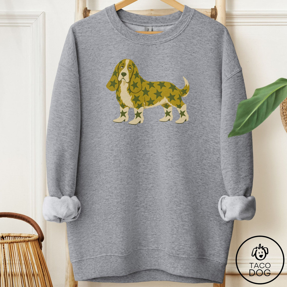 Basset Hound My Stars Sweatshirt Graphite Heather Taco-Dog
