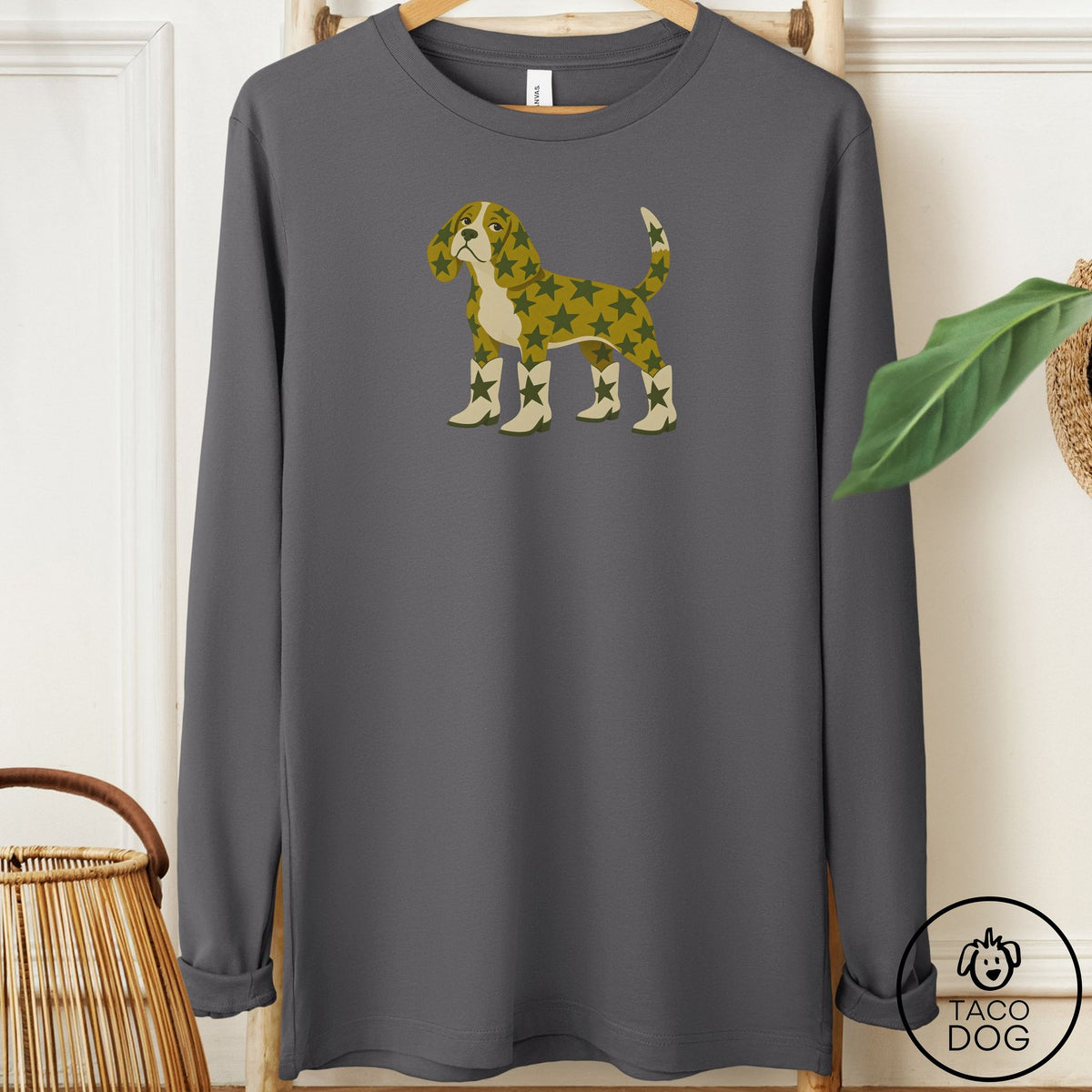 Beagle My Stars Long Sleeve Tee Asphalt Taco-Dog