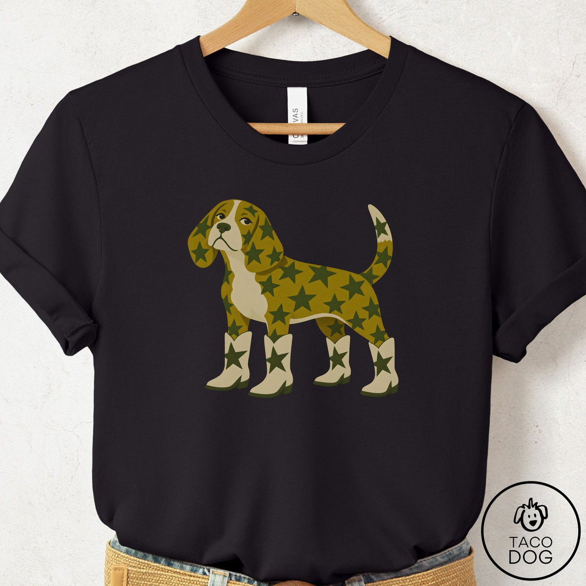Beagle My Stars T-Shirt Black Taco-Dog