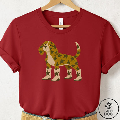 Beagle My Stars T-Shirt Canvas Red Taco-Dog