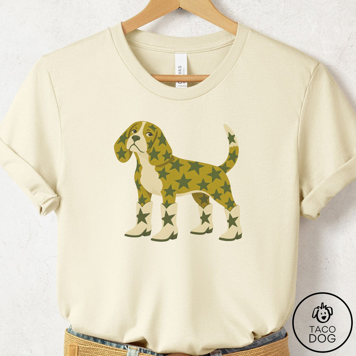 Beagle My Stars T-Shirt Natural Taco-Dog