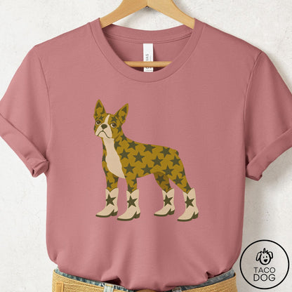 Boston Terrier My Stars T-Shirt Mauve Taco-Dog