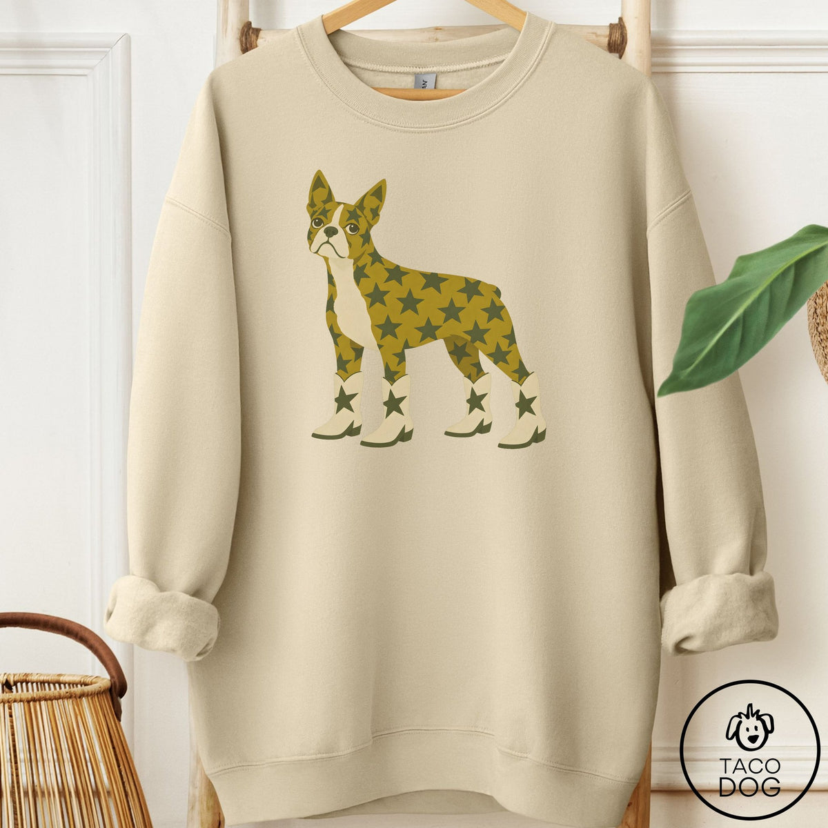 Boston Terrier My Stars Sweatshirt Sand Taco-Dog