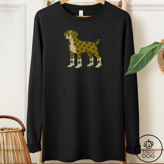 Boxer My Stars Long Sleeve Tee Black Heather Taco-Dog