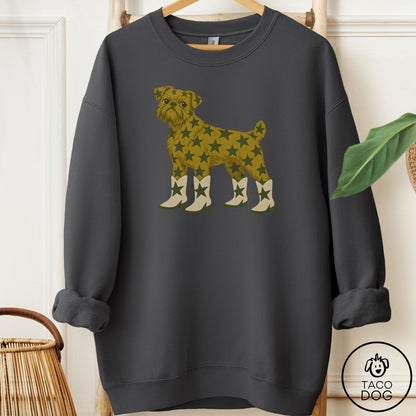 Brussels Griffon My Stars Sweatshirt Charcoal Taco-Dog