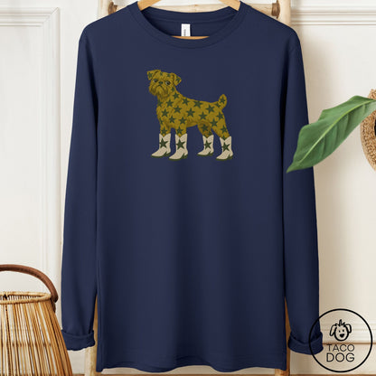 Brussels Griffon My Stars Long Sleeve Tee Navy Taco-Dog