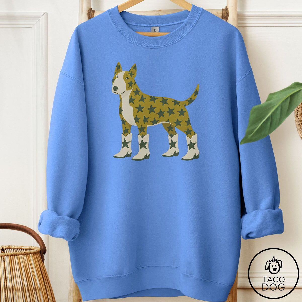 Bull Terrier My Stars Sweatshirt Carolina Blue Taco-Dog