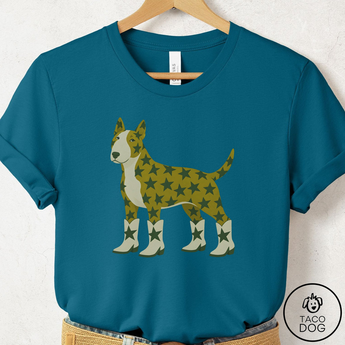 Bull Terrier My Stars T-Shirt Deep Teal Taco-Dog