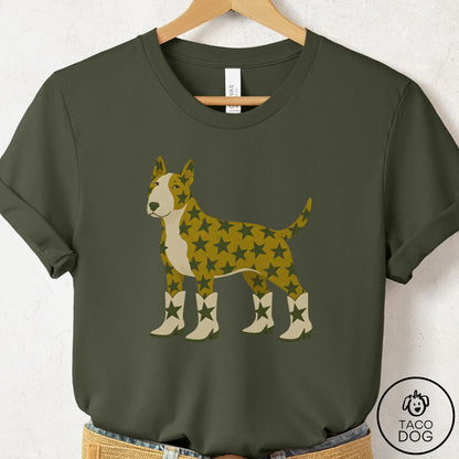 Bull Terrier My Stars T-Shirt Military Green Taco-Dog
