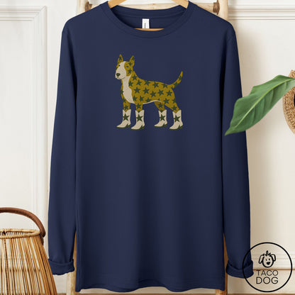 Bull Terrier My Stars Long Sleeve Tee Navy Taco-Dog