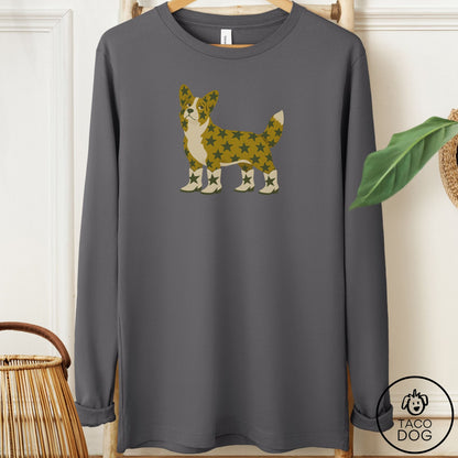 Cardigan Welsh Corgi My Stars Long Sleeve Tee Asphalt Taco-Dog
