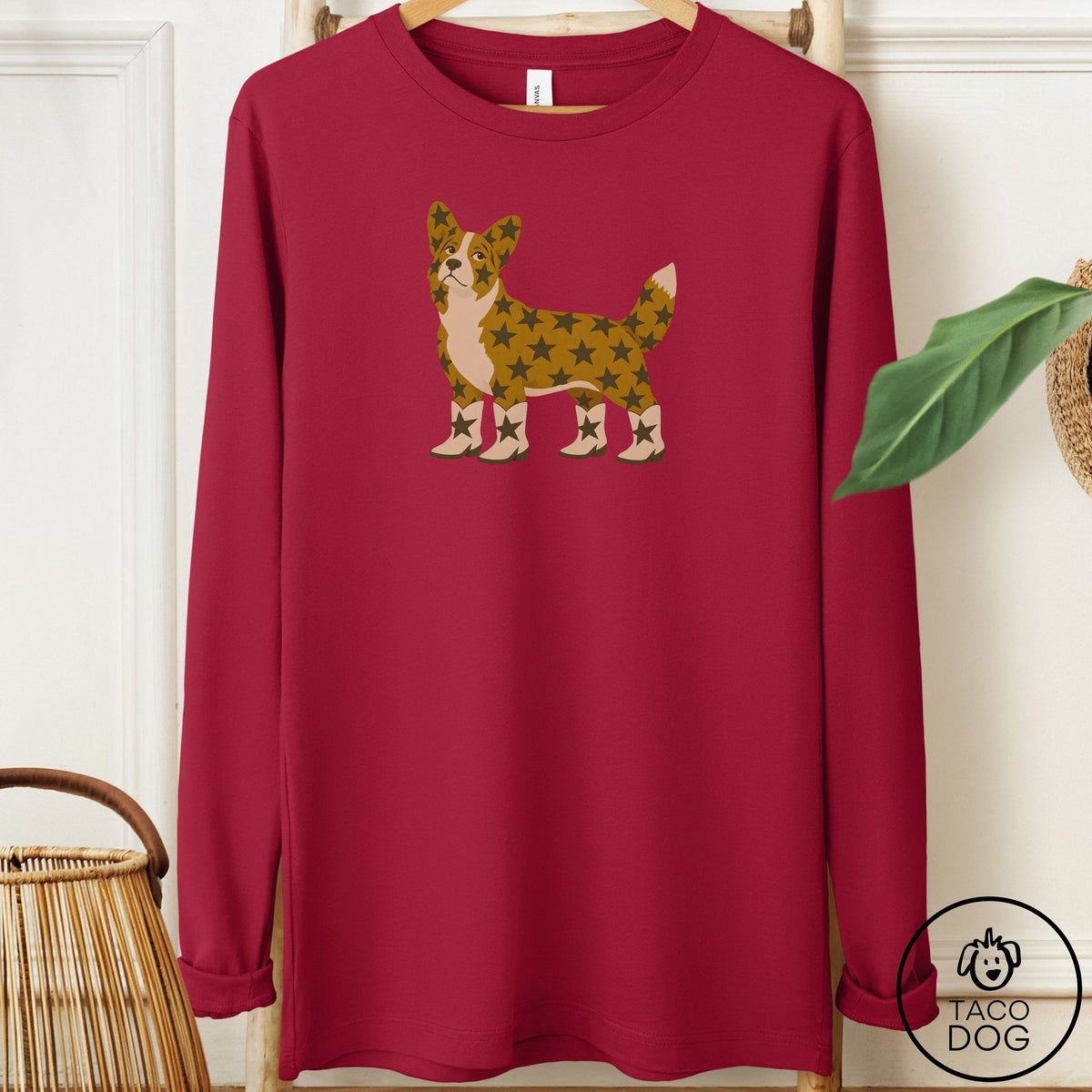 Cardigan Welsh Corgi My Stars Long Sleeve Tee Cardinal Taco-Dog