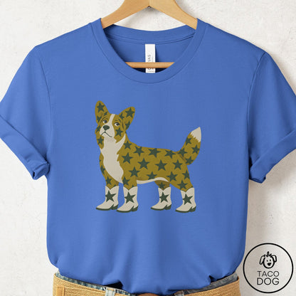 Cardigan Welsh Corgi My Stars T-Shirt Columbia Blue Taco-Dog