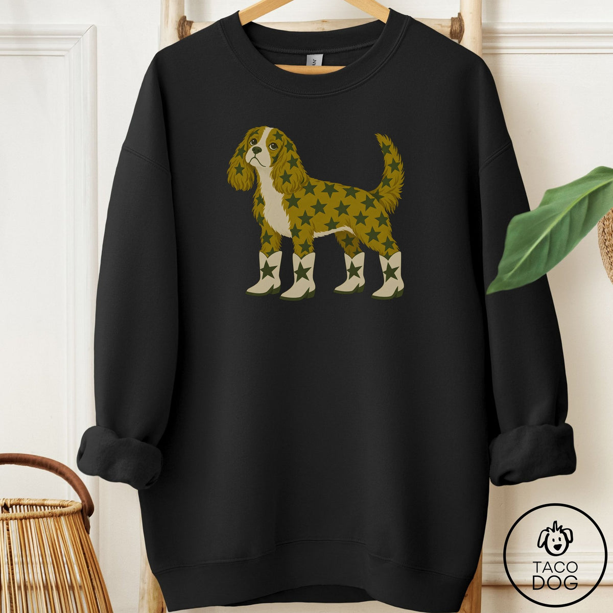 Cavalier King Charles Spaniel My Stars Sweatshirt Black Taco-Dog
