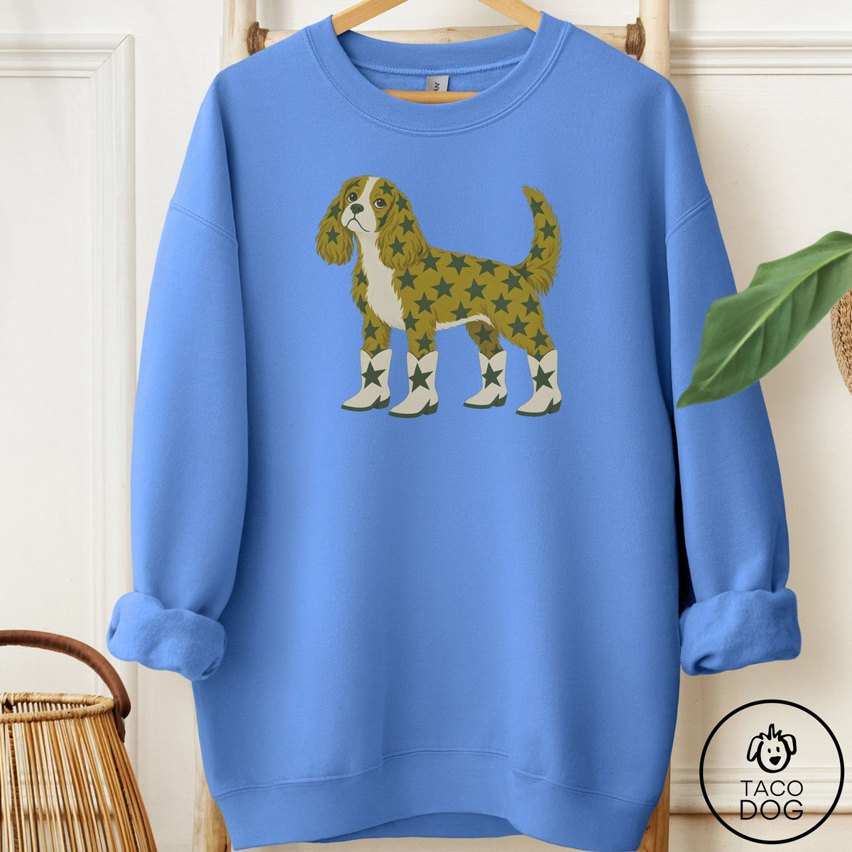 Cavalier King Charles Spaniel My Stars Sweatshirt Carolina Blue Taco-Dog