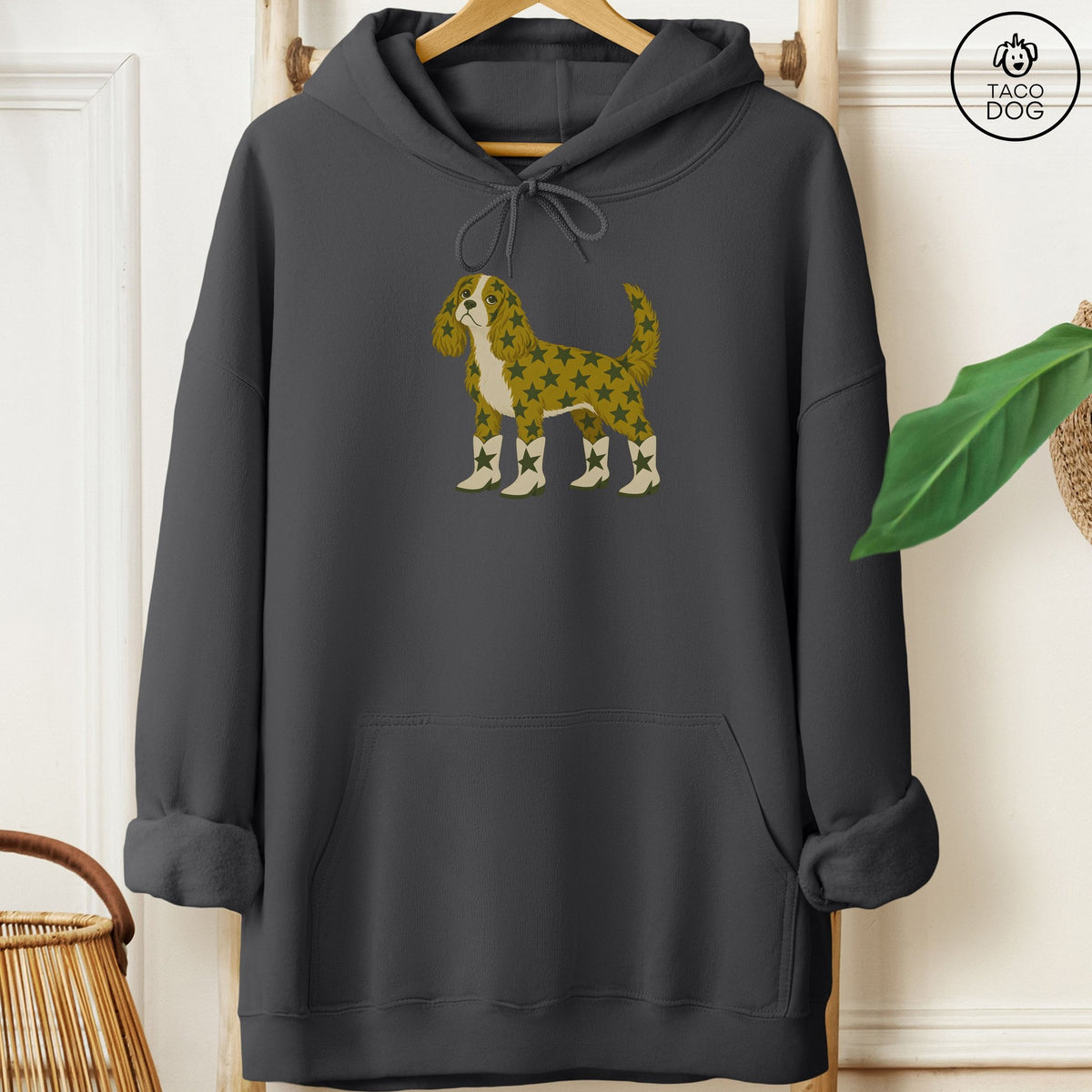 Cavalier King Charles Spaniel My Stars Hoodie Charcoal Taco-Dog