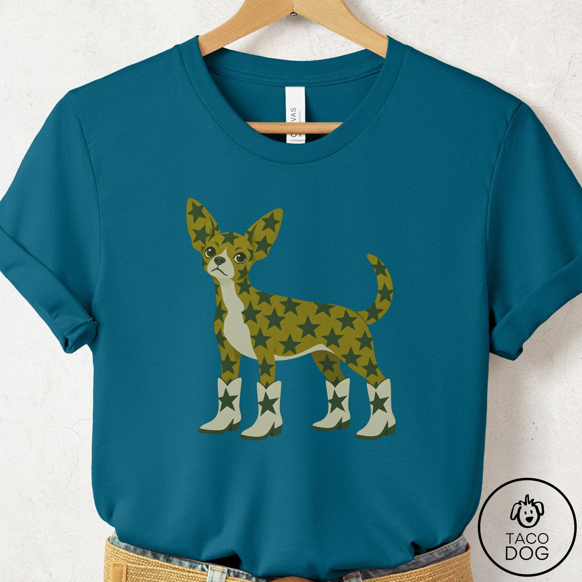 Chihuahua My Stars T-Shirt Deep Teal Taco-Dog