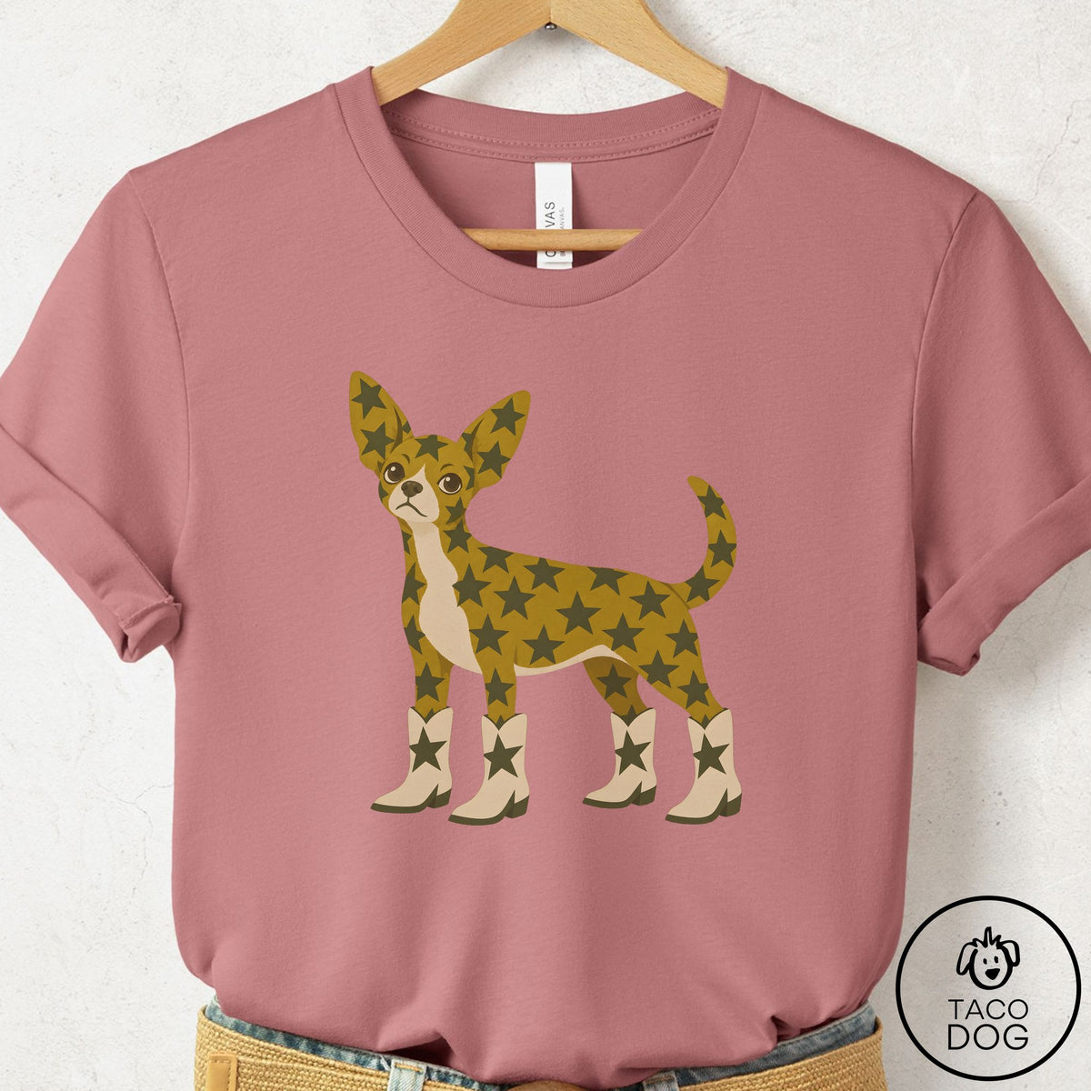 Chihuahua My Stars T-Shirt Mauve Taco-Dog