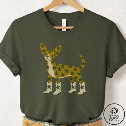 Chihuahua My Stars T-Shirt Military Green Taco-Dog