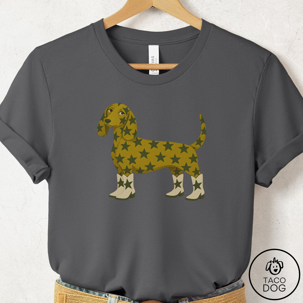Dachshund My Stars T-Shirt Asphalt Taco-Dog