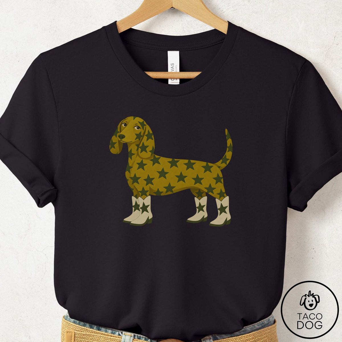 Dachshund My Stars T-Shirt Black Taco-Dog