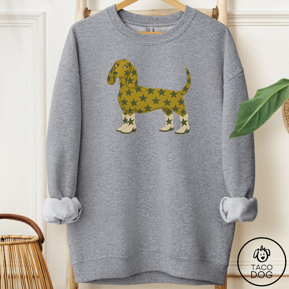 Dachshund My Stars Sweatshirt Graphite Heather Taco-Dog