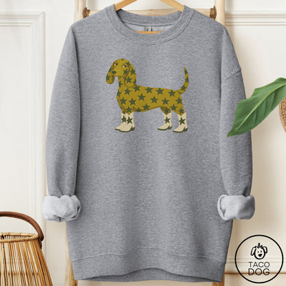 Dachshund My Stars Sweatshirt Graphite Heather Taco-Dog