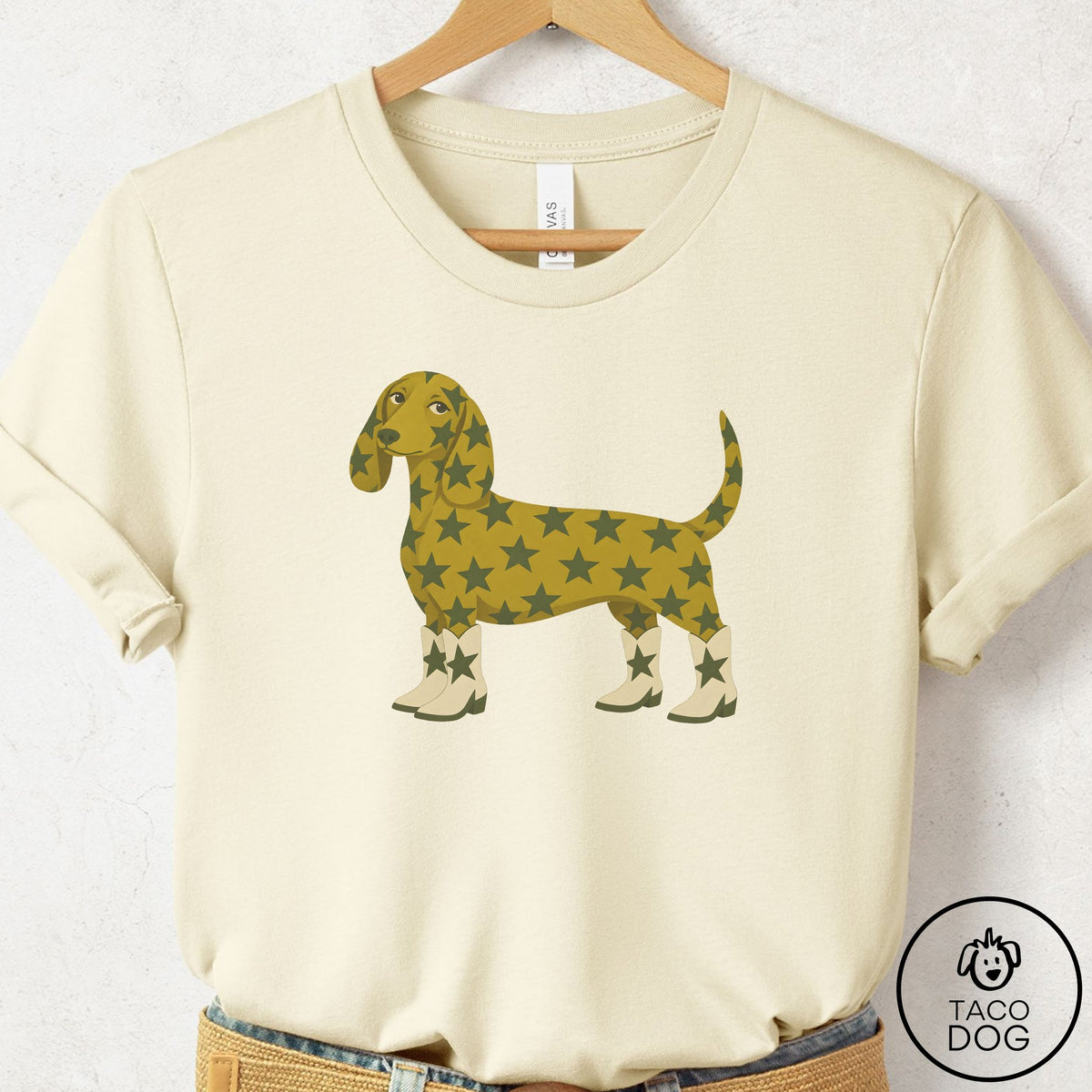 Dachshund My Stars T-Shirt Natural Taco-Dog