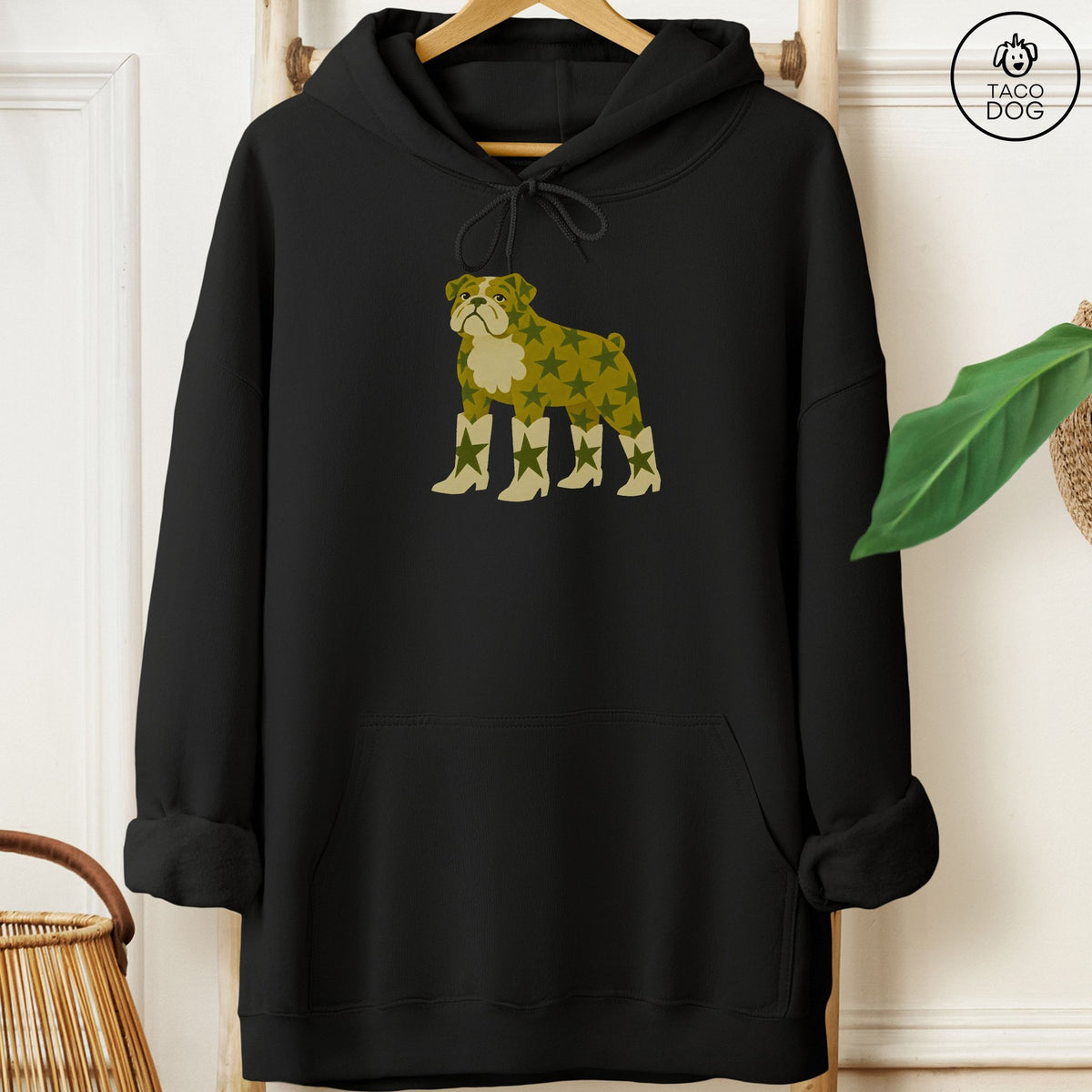 English Bulldog My Stars Hoodie Black Taco-Dog