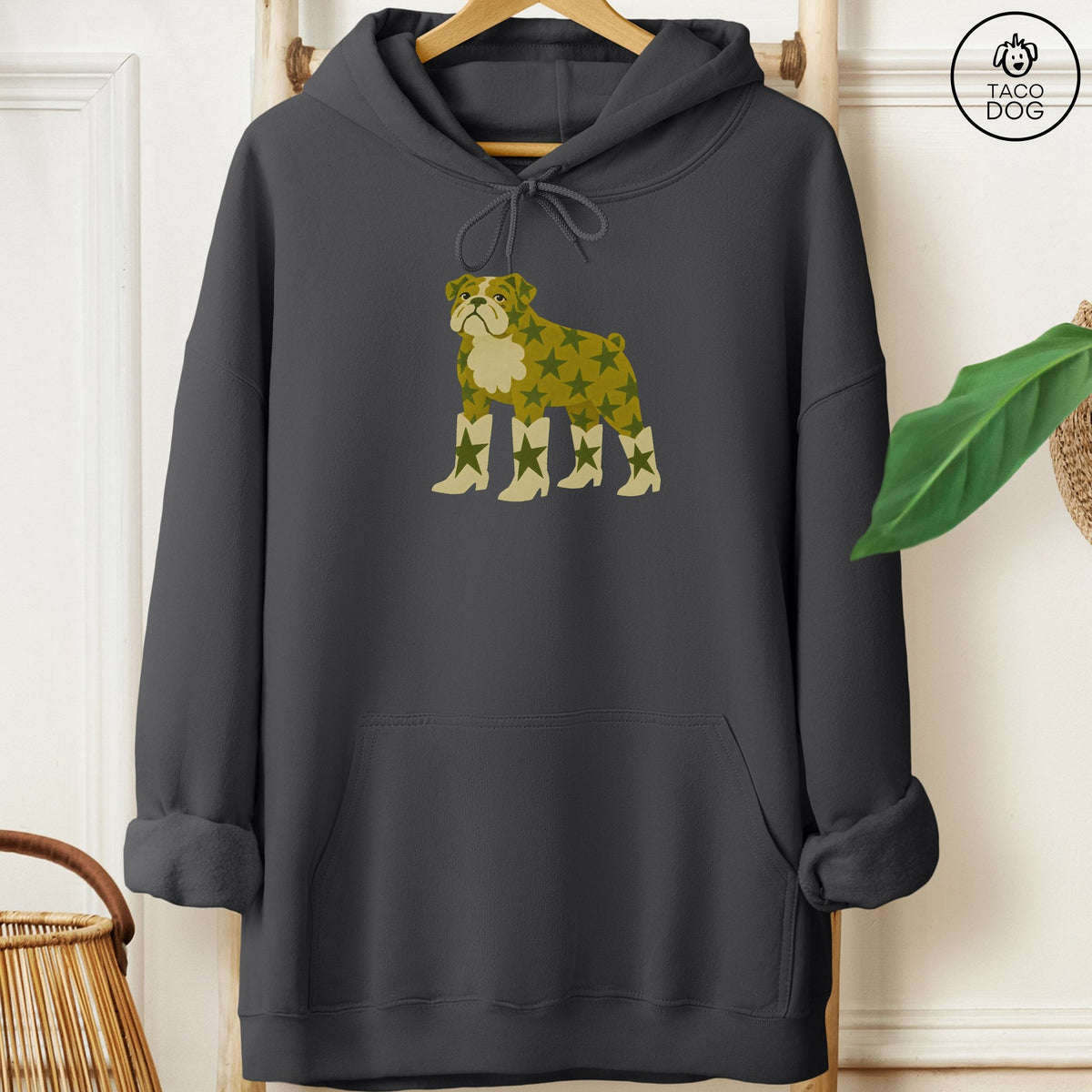 English Bulldog My Stars Hoodie Charcoal Taco-Dog
