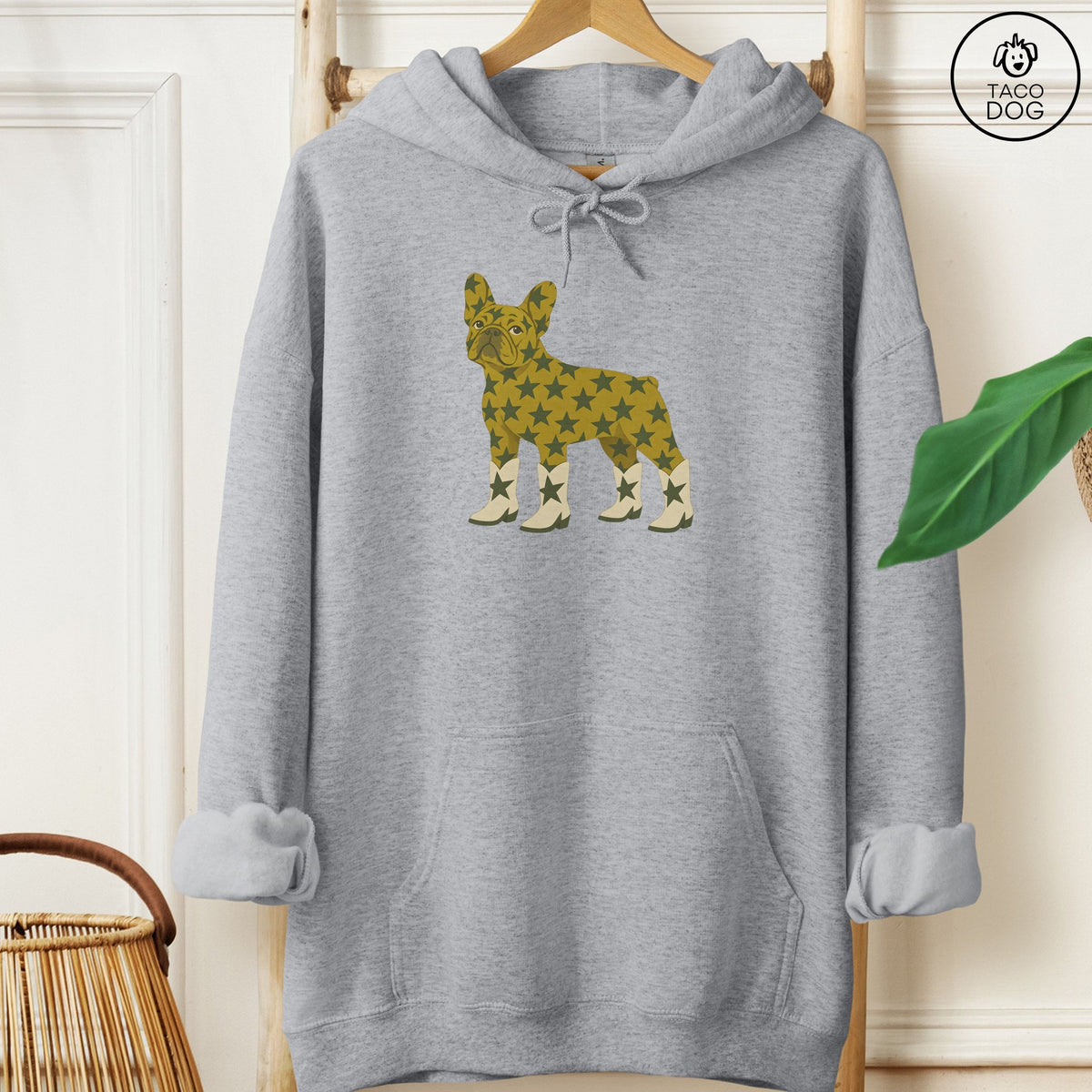 French Bulldog Frenchie My Stars Hoodie Graphite Heather Taco-Dog