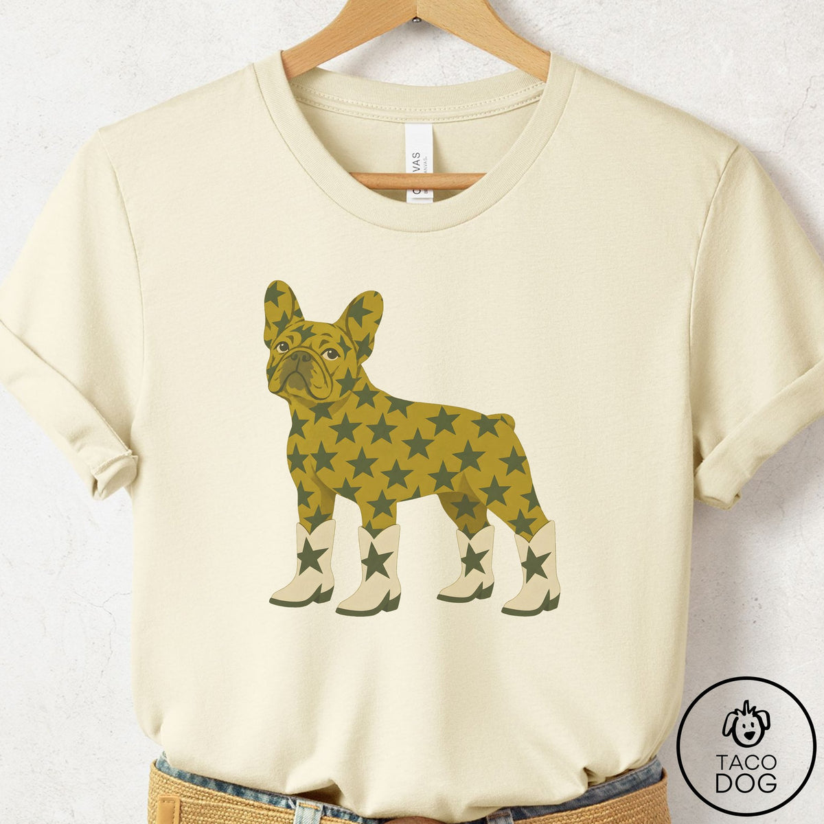 French Bulldog Frenchie My Stars T-Shirt Natural Taco-Dog