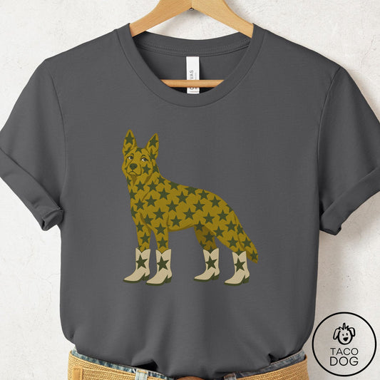 German Shepherd My Stars T-Shirt Asphalt Taco-Dog