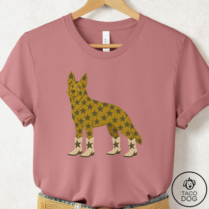 German Shepherd My Stars T-Shirt Mauve Taco-Dog