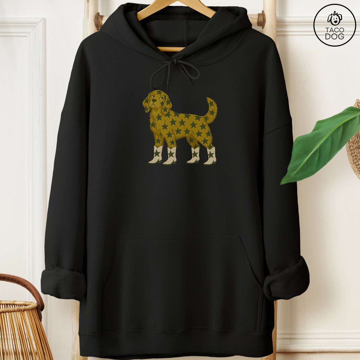 Golden Retriever My Stars Hoodie Black Taco-Dog