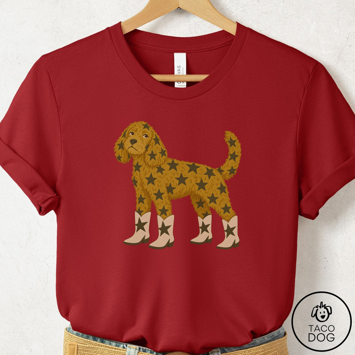 Doodle My Stars T-Shirt Canvas Red Taco-Dog