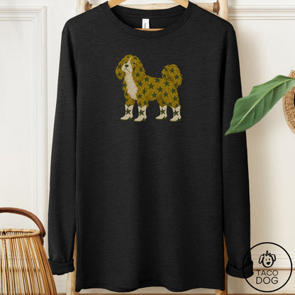 Havanese My Stars Long Sleeve Tee Black Heather Taco-Dog