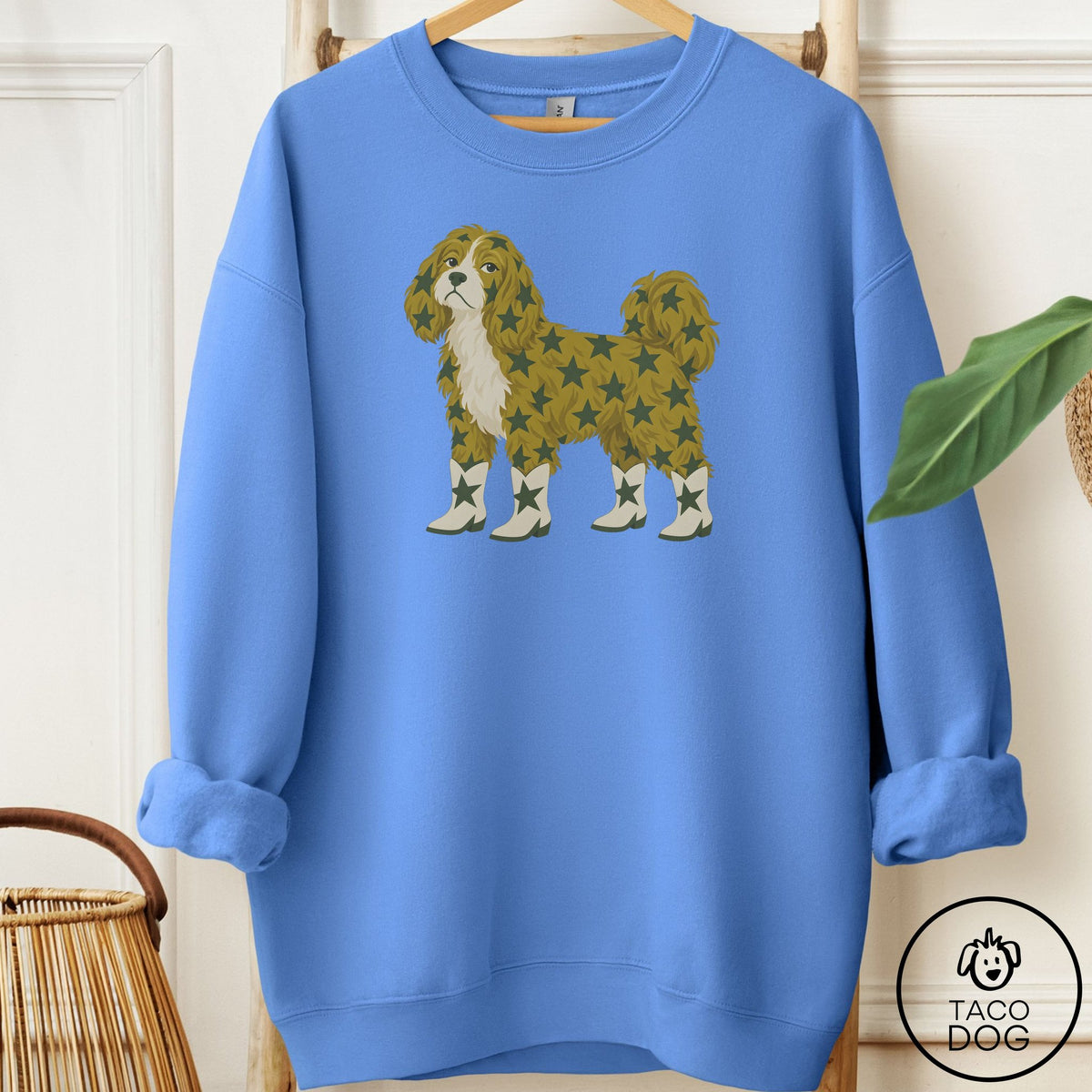 Havanese My Stars Sweatshirt Carolina Blue Taco-Dog