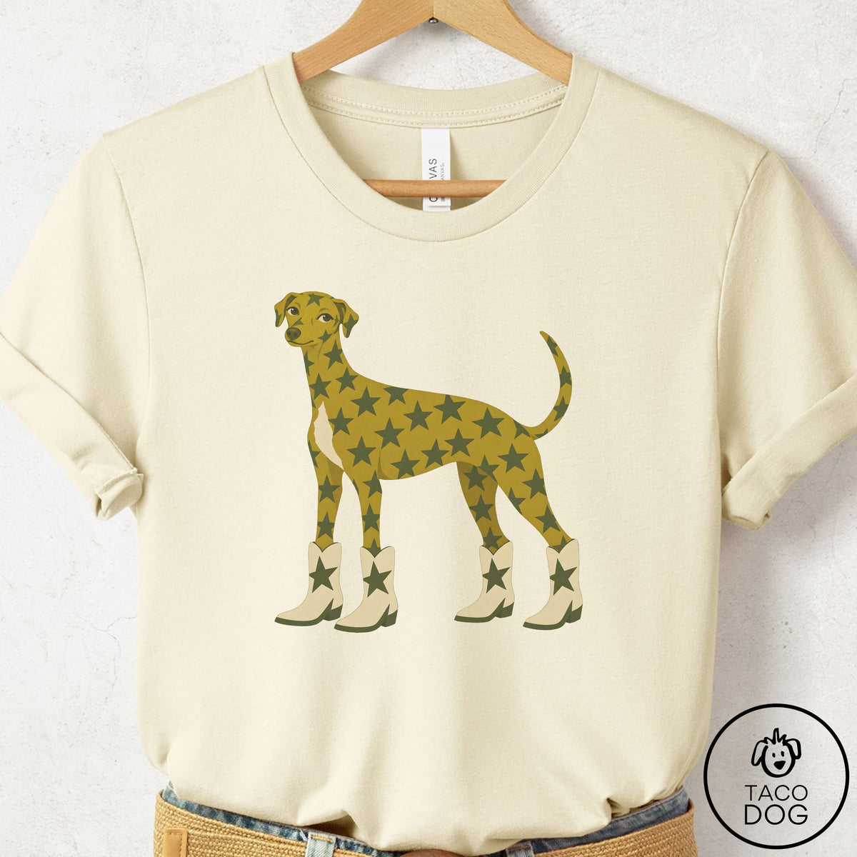 Italian Greyhound Whippet My Stars T-Shirt Natural Taco-Dog