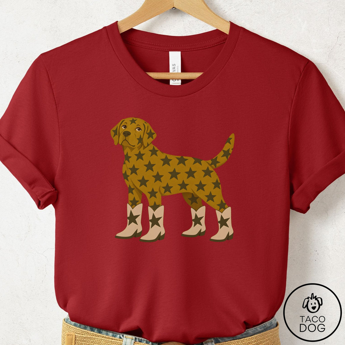 Labrador Retriever My Stars T-Shirt Canvas Red Taco-Dog