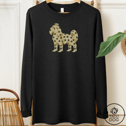 Maltese My Stars Long Sleeve Tee Black Heather Taco-Dog