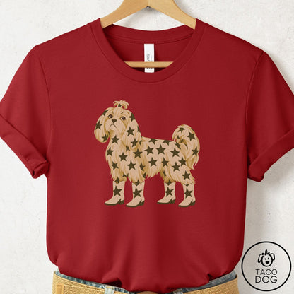 Maltese My Stars T-Shirt Canvas Red Taco-Dog