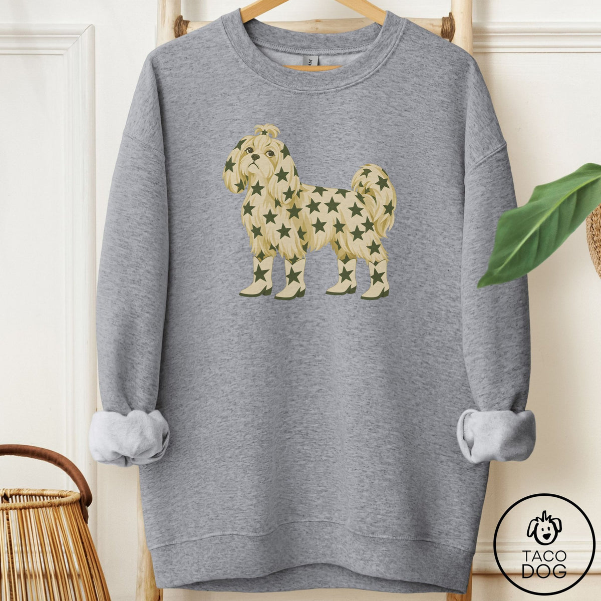 Maltese My Stars Sweatshirt Graphite Heather Taco-Dog