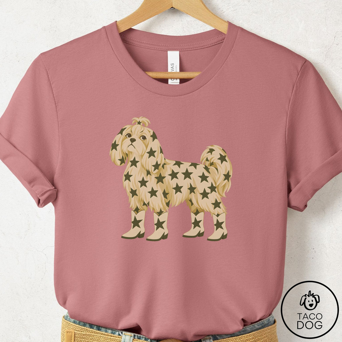 Maltese My Stars T-Shirt Mauve Taco-Dog