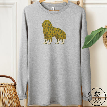 Newfoundland My Stars Long Sleeve Tee Athletic Heather Taco-Dog