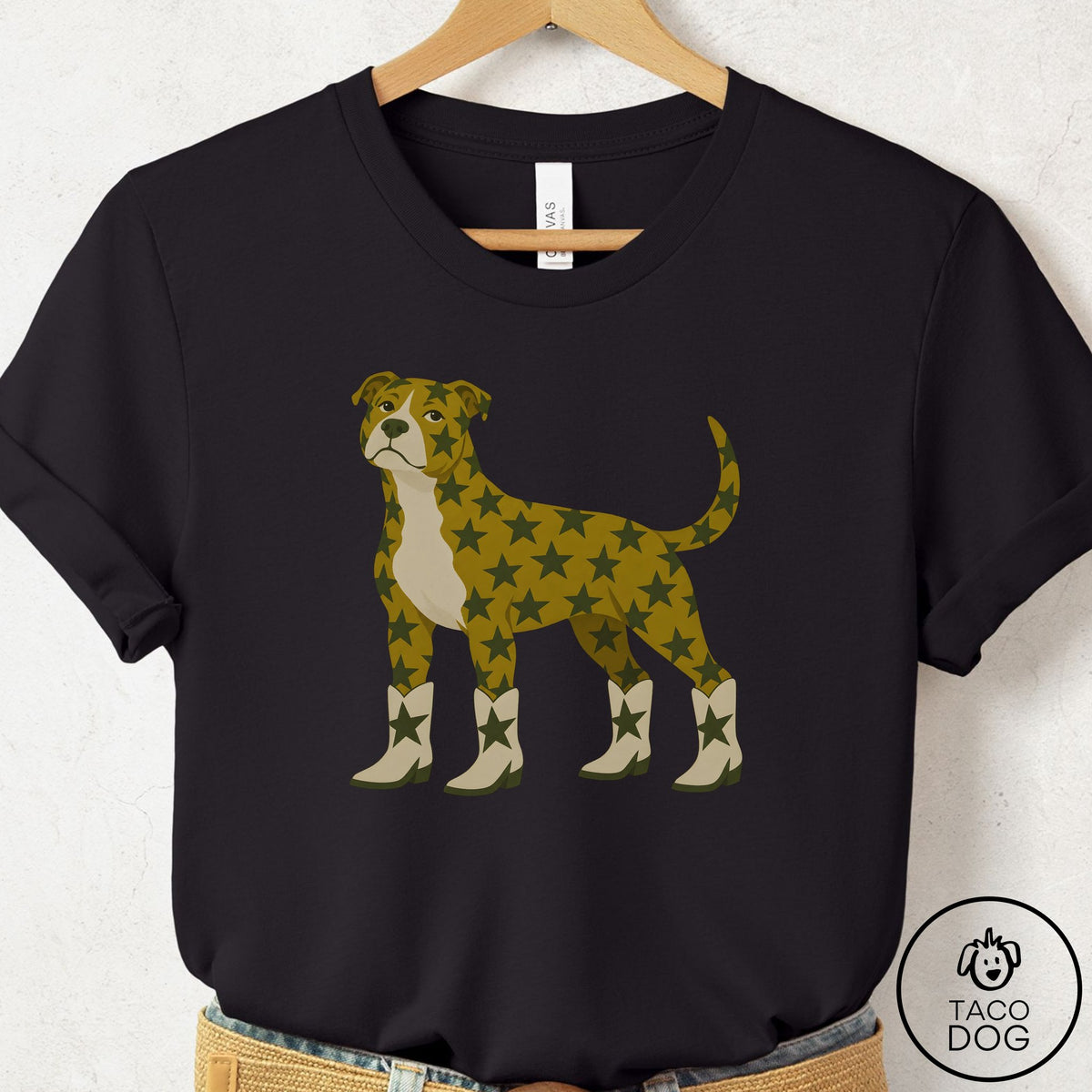 Pitbull My Stars T-Shirt Black Taco-Dog