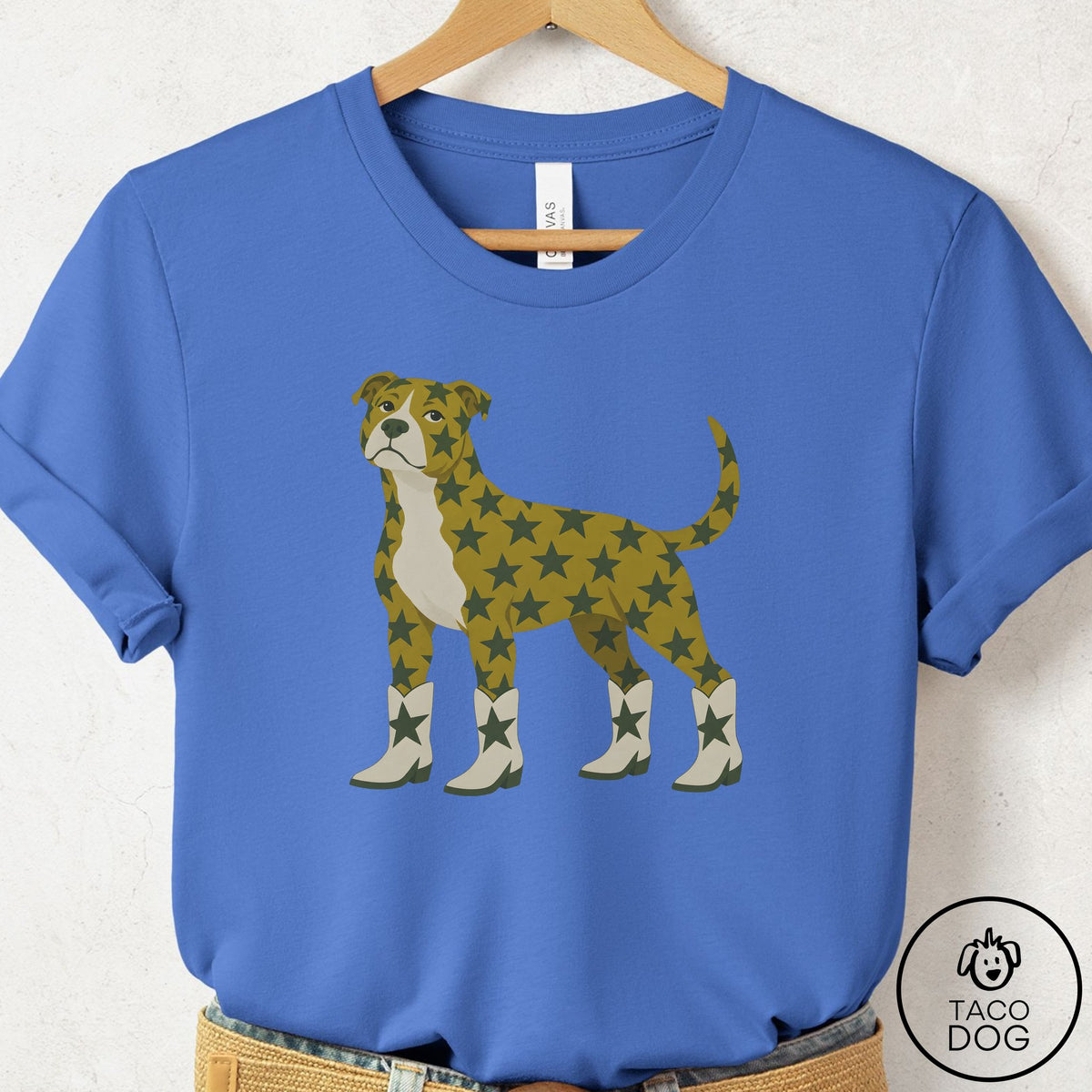 Pitbull My Stars T-Shirt Columbia Blue Taco-Dog