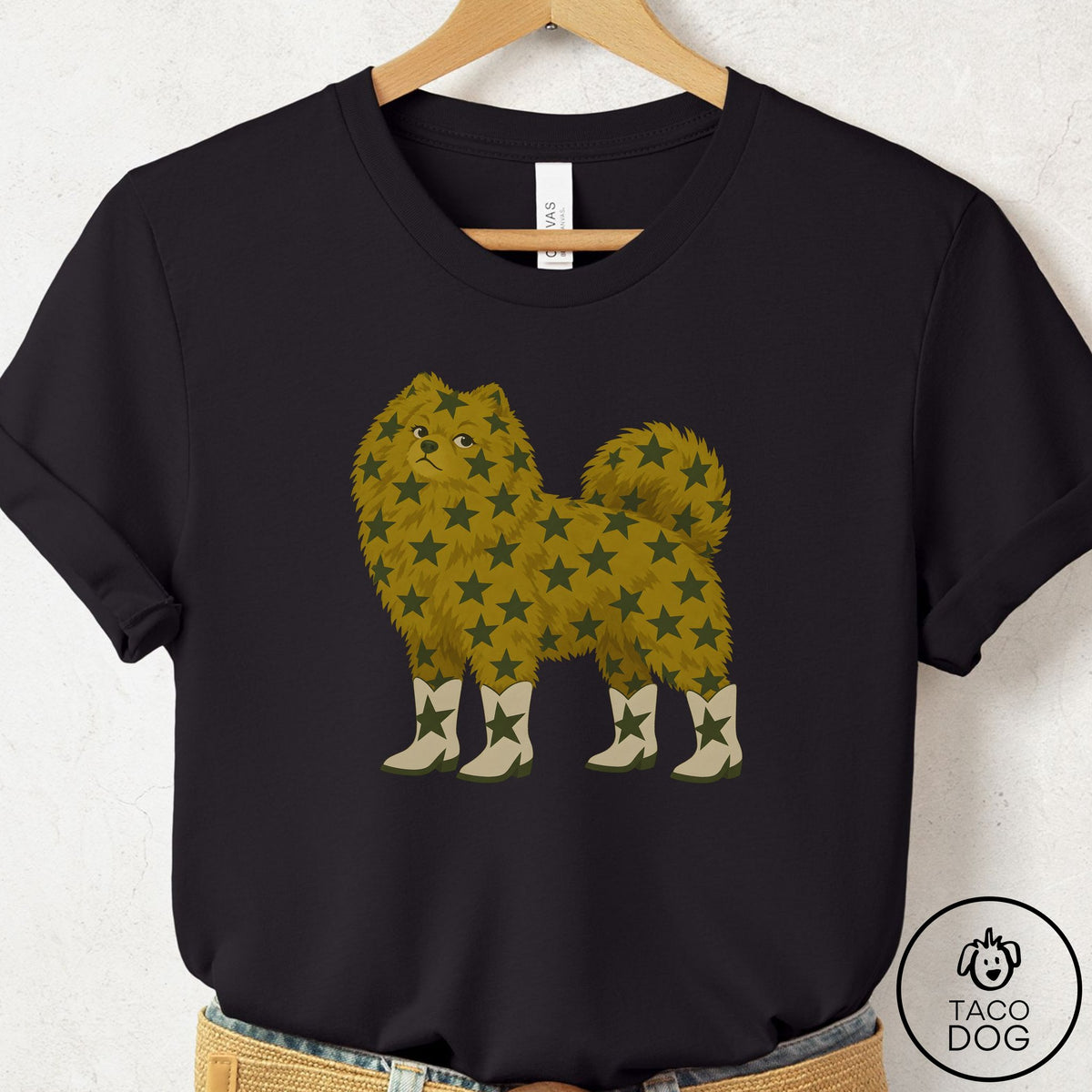 Pomeranian My Stars T-Shirt Black Taco-Dog