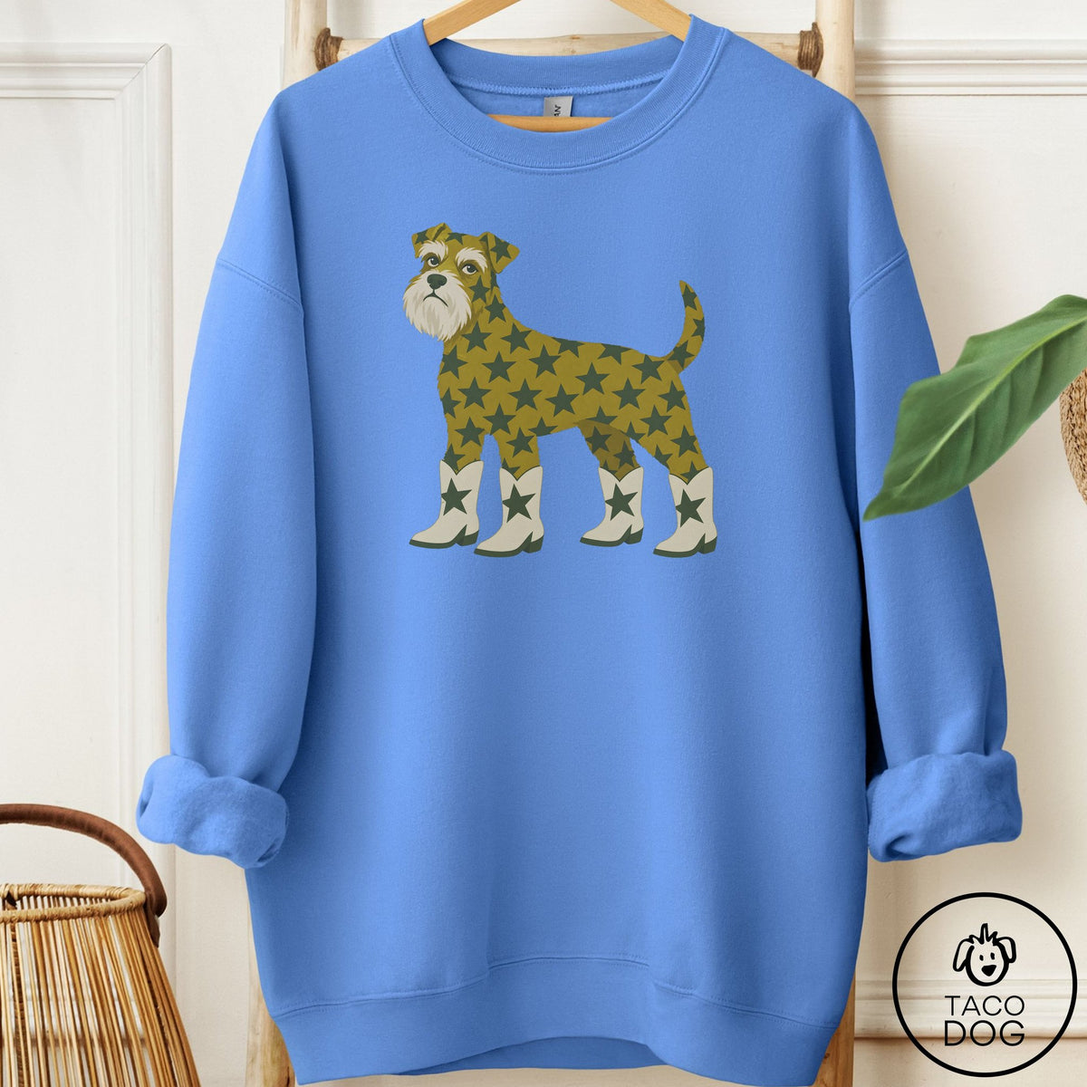 Schnauzer My Stars Sweatshirt Carolina Blue Taco-Dog
