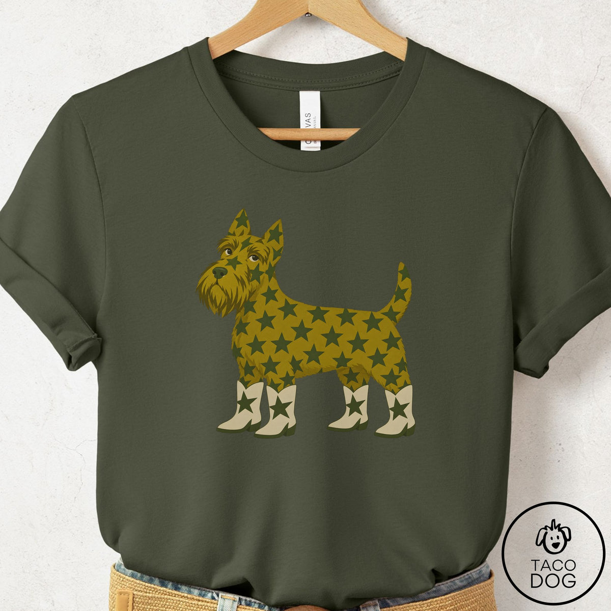 Scottie My Stars T-Shirt Military Green Taco-Dog